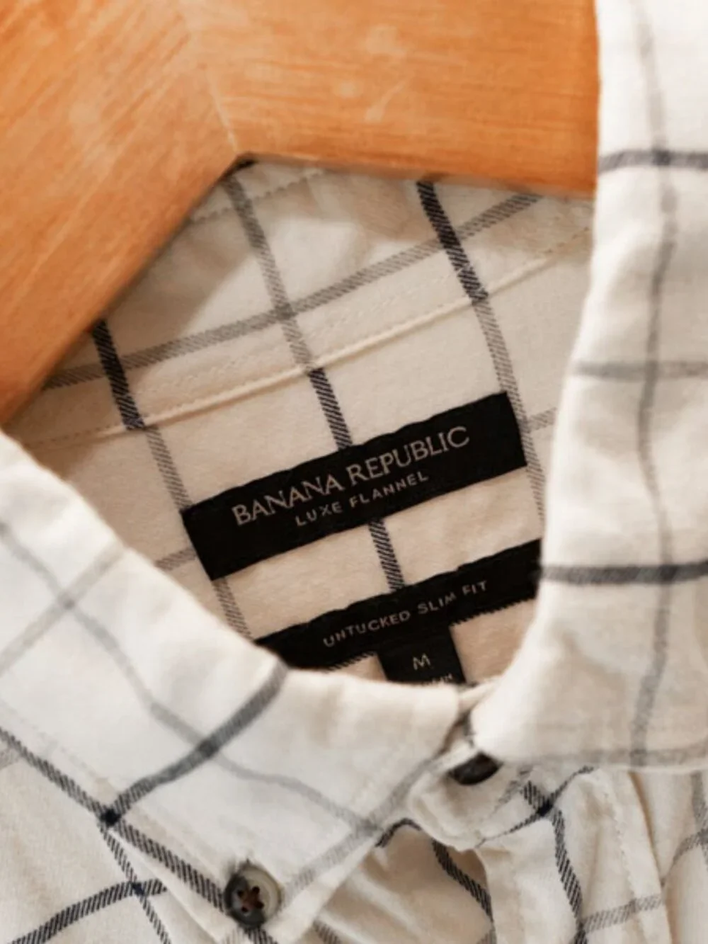 Banana Republic Luxe Flannel Untucked Slim Fit Plaid Button Down Shirt Medium